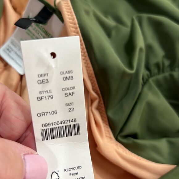 J.Crew Olive Green ruched wide strap swimsuit NWT - Picture 15 of 15